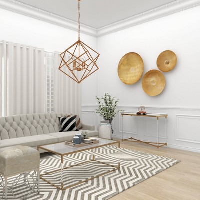Gold Large Metallic Round Disk Wall Decor Set