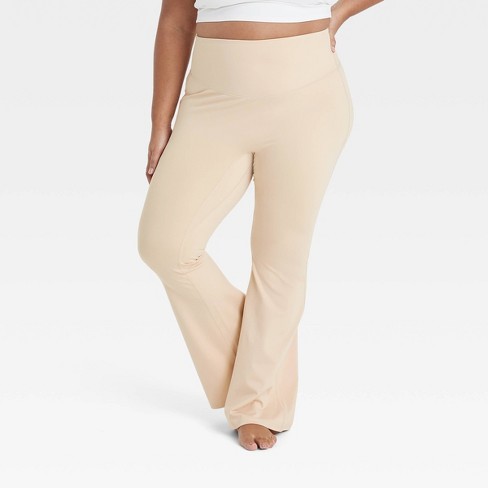 Women's Brushed Sculpt Ultra High-rise Flare Leggings - All In Motion™ Beige  2x : Target