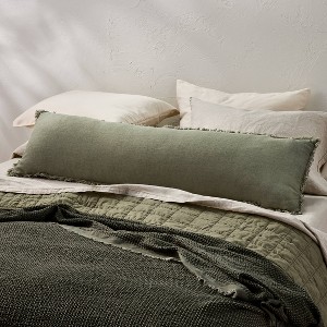 Lumbar Heavyweight Linen Blend Throw Pillow - Casaluna™ - 1 of 3