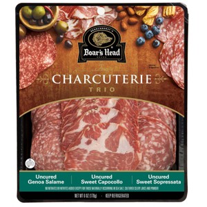 Boar's Head Charcuterie TRIO - Uncured Genoa Salame, Uncured Capocollo, Uncured Sweet Sopressata - 6oz - 1 of 4