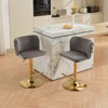 VYNXARIA Swivel Barstools Adjusatble Seat Height, Classic Velvet Upholstered Bar Stools with the whole Back Tufted,Gray, Set of 2 - 2 of 4