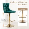 QingMoon Swivel Bar Stools Set of 2, Adjustable Barstools, Velvet Tufted Counter Height Chairs with Nailhead Trim for Kitchen Island, Home Pub - 2 of 4