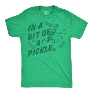 Mens Funny T Shirts In A Bit Of A Pickle Sarcastic Pickleball Graphic Novelty Tee For Men - Crazy Dog Men's T Shirt for Pickleball Fans - 1 of 4