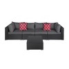 WestinTrends 5-Piece Outdoor Patio Rattan Wicker Sofa Conversation Set with Coffee Table and Cushions - 3 of 3