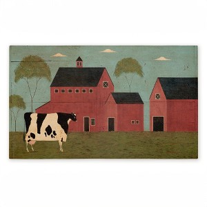 Stupell Industries Nellies Barn Cow Printed Outdoor Door Mat, design by Warren Kimble, 18"x30" - 1 of 4