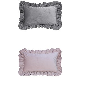 REGALWOVEN 2 Pcs Scalloped Trim Outdoor Throw Pillow Covers for Sofa Living Room Home Decor - 1 of 4