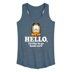 Women's - Garfield - Hello Go Home Now Graphic Racerback Tank - 1 of 4