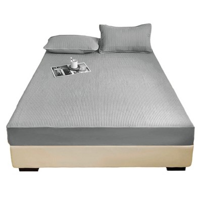 Unique Bargains Lattice Stitching Fitted Sheet 1 Pc