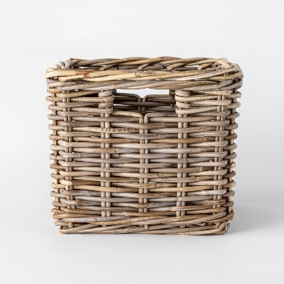 wicker storage cubes