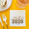 Big Dot of Happiness Hello New Year Napkins, 2026 NYE Party Decor Black & Gold, White 3-Ply Paper Luncheon Dinner Napkins - 24 Count - 3 of 4
