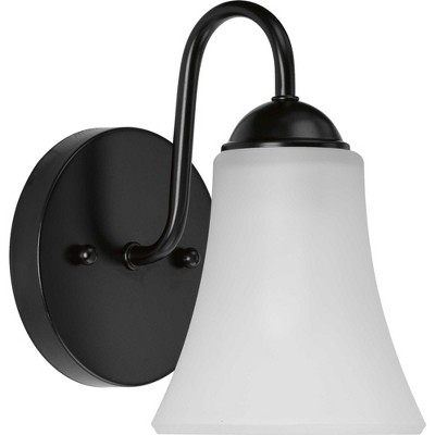 Matte Black Steel One-Light Bath Vanity Fixture