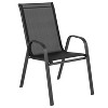 Flash Furniture Brazos 5 Piece Commercial Grade Patio Dining Set with Tempered Glass Patio Table and 4 Chairs with Flex Comfort Material Seats and Backs - 3 of 4