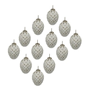 Whisen D3.9X4.3"H Christmas Ball Ornaments, Glass Decorative Hanging Ball Christmas Tree Ornaments, Set of 6 - 1 of 4