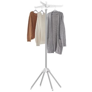 59-Inch Folding Laundry Drying Rack with 3 Rotatable Arms, 4 Sturdy Legs, Stainless Steel Construction, Holds Up to 27 Pieces of Clothing - 1 of 4
