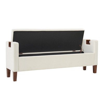 Daniel Storage Bench With Solid Wood Legs | ARTFUL LIVING DESIGN
