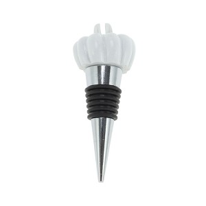 Unique Bargains Halloween Pumpkin Bottle Stopper Aluminum Alloy PTR Resin Black White Silver Tone 1 Pc - 1 of 3