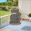 CAVINAS Egg Rattan Outdoor Swing Chair,Wooden Porch Swing for Farmhouse, Courtyard,Apartment,100% Hand Woven - 2 of 4