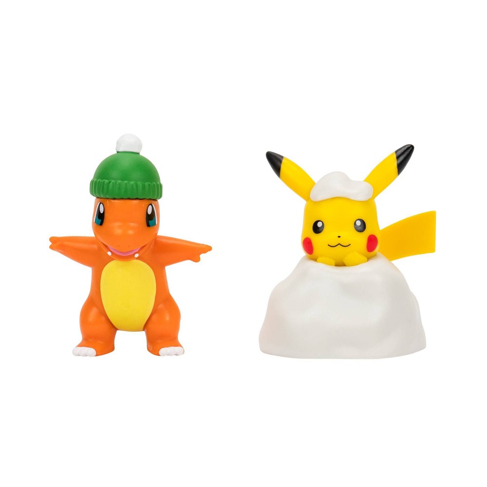 Pokemon Battle Figure Pack Holiday Charmander and Holiday Pikachu 2pk – 2" Figures