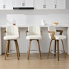 Bekrvio 26" Swivel Counter Height Bar Stools Set of 1/2/3/4,Faux Leather Upholstered Bar Chairs with Back & Arm for Kitchen Island,Black - 2 of 4
