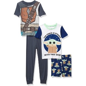 STAR WARS Little Boys’ 4-Piece Short Sleeve Cotton Pajama Sets, Size 4 - 1 of 4