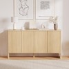 58" Fluted Sideboard Buffet Cabinet with Storage - Modern 4-Door Accent Credenza with Adjustable Shelves, for Dining Room & Living Room - 3 of 4