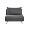 Merrick Lane Convertible Tri-Fold Sleeper Chair with Channel Stitching and Pillow - 4 of 4