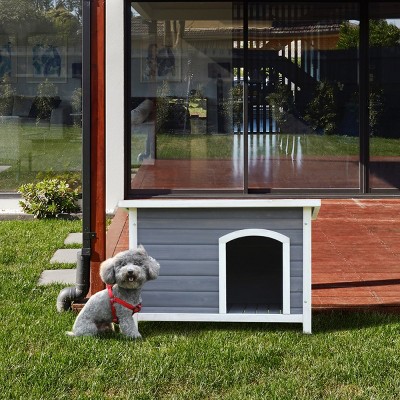 Small Wooden Outdoor Dog House, Dog House Big With Waterproof Roof, Pet House Dogs With Weather-Resistant Design-Cuddlewood