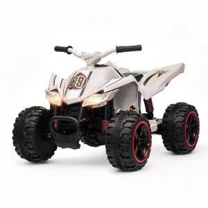 12V ATV - Hot Wheels Kids Ride‑On Car with Rechargeable Battery, LED Headlights & Durable Wheels - 1 of 4