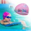 Unique Bargains Kid's Polyester Cartoon Mermaid Swim Cap Pink 1 Pc - 2 of 4