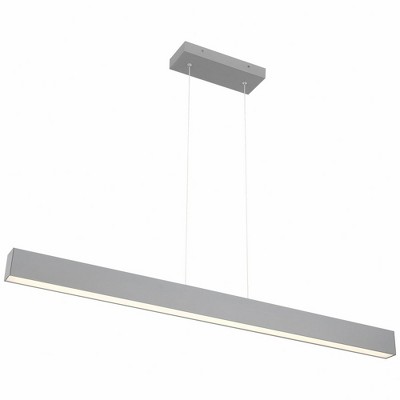 Sleek Silver Streamline 42W LED Linear Glass Pendant