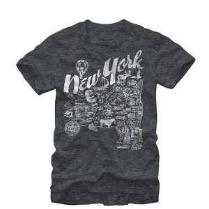 Men's Lost Gods Map of New York T-Shirt - 1 of 4