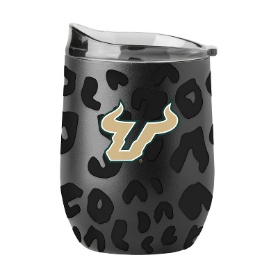 NCAA South Florida Bulls 16oz Black Leopard Stainless Steel Wine Tumbler