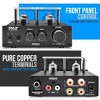Pyle PVTA20 600W Bluetooth Tube Amplifier - Stereo Receiver, 2 Tubes, AUX/MP3/Mic Inputs, Copper Output - Desktop Audio Power Amp, 600W - 2 of 4