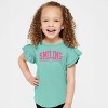 The Juniper Shop SmileyWorld Arched Varsity Flutter Sleeve Tee - 2 of 4