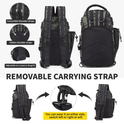 Unique Bargains Waterproof Sling or Backpack Style Fishing Tackle Backpack Camouflage — фото 5