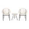 Christopher Knight Home Carver Outdoor Wicker and Tempered Glass 3 Piece Chat Set - 2 of 4