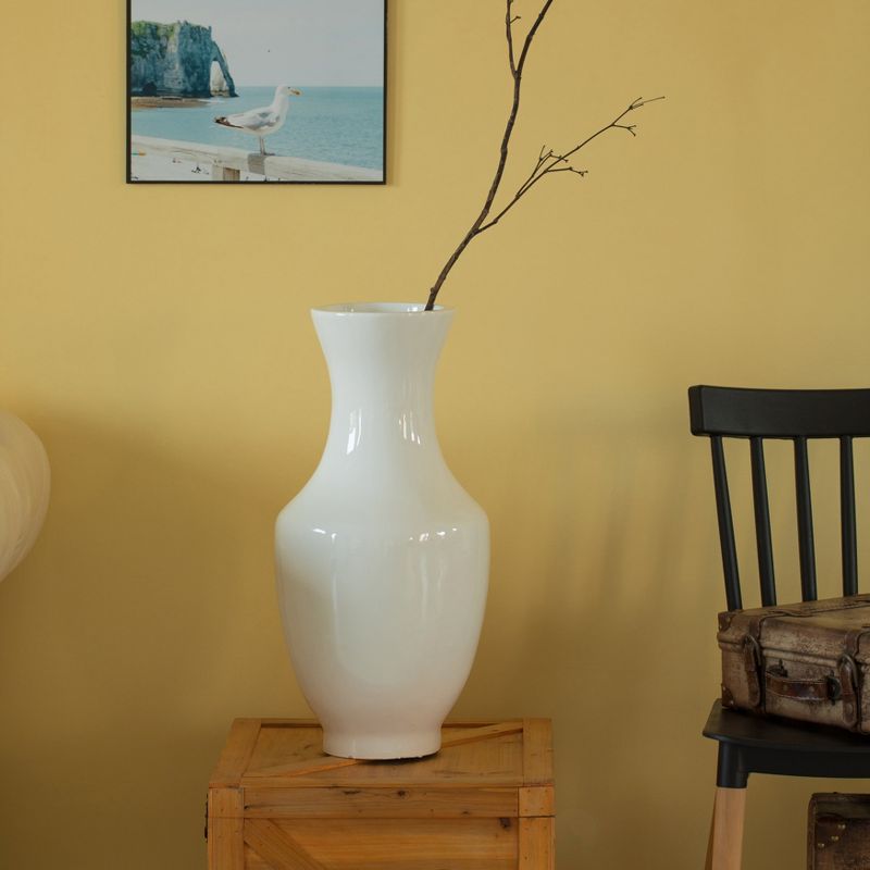 Uniquewise Modern flower vase, White Unique Trumpet Floor Vase, 22-Inch-High Floor Vase, Home Interior Decoration, Modern Floor Vase, Tall Floor Vases, 5 of 6