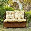 ARTPLAN Outdoor Cushions for Settee,Wicker Loveseat Cushions with Tie,Tufted Patio Cushions 2 U-Shaped Set of 5 Piece,L44xW19，Floral - 2 of 4