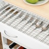 GlasFlength Kitchen Carts and Islands Rolling Kitchen Table Storage Island Mobile Buffet Server Table for Dining Room, White, 26.5"*14.5"*34.25" - 4 of 4