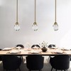 DORESshop 1-Light Gold Crystal Integrated LED Pendant Light Modern Mininalist Metal Ceiling Hanging Lightfor Livingroom Bedroom - 3 of 4