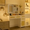 Dressing table with 3 colours of light and opening mirror, 3 drawers and 1 cupboard - 4 of 4