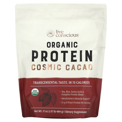Live Conscious Organic Protein, Cosmic Cacao, 1.07 lb (484 g)
