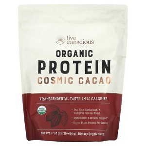 Live Conscious Organic Protein, Cosmic Cacao, 1.07 lb (484 g) - 1 of 2