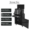 5 Drawer Rolling Tool Chest, 2-in-1 Steel Tool Storage Chest with Locking Wheels, Drawers, Hooks, Tray Dividers, for Garage, Workshop, Warehouse - 4 of 4