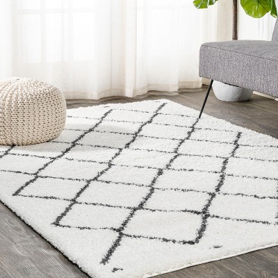Cami Moroccan Style Diamond Shag Area Rug  - JONATHAN Y