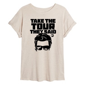 Women's - Jurassic Park - Take The Tour They Said- Women's Oversized Graphic T-Shirt Oversized Graphic T-Shirt - 1 of 4