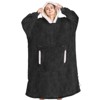 Inhand Gray Fuzzy Wearable Hoodie Blanket - Oversized Cozy Polyester Sweatshirt for Women, One Size Fits All - The Perfect Warm Gift - 2 of 4
