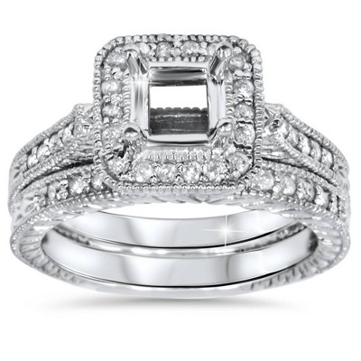 Pompeii3 1/2ct Diamond Vintage Style Engagement Ring Setting Set