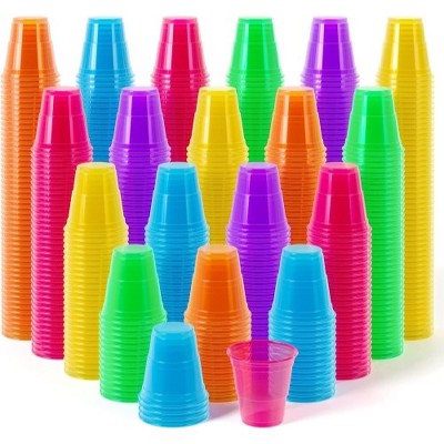 16 Oz. Neon Assorted Color Plastic Cups - 120 Ct.