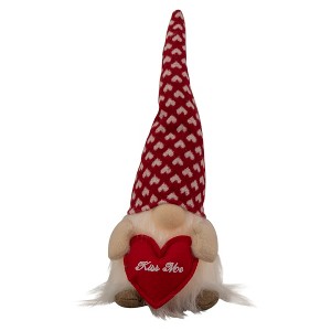 Northlight LED Lighted Boy Valentine's Day Gnome with Kiss Me Heart - 13" - 1 of 4